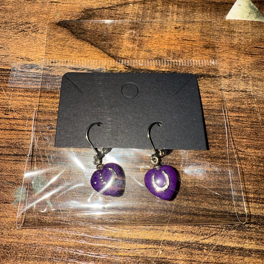 Purple Heart Earrings